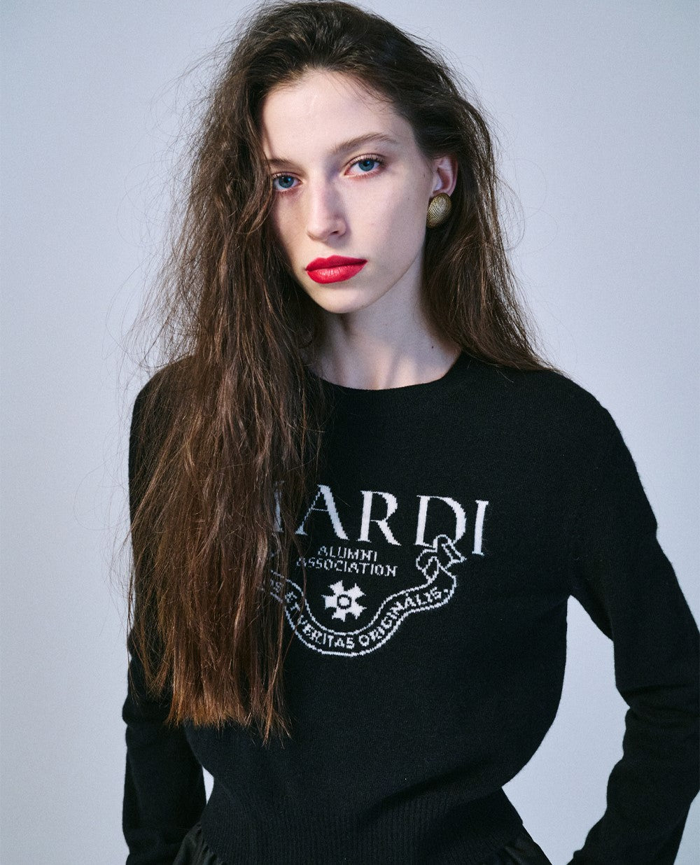 Mardi Mercredi โข Cashmere Cropped Crew Neck Alumni Classique (Black Ivory)