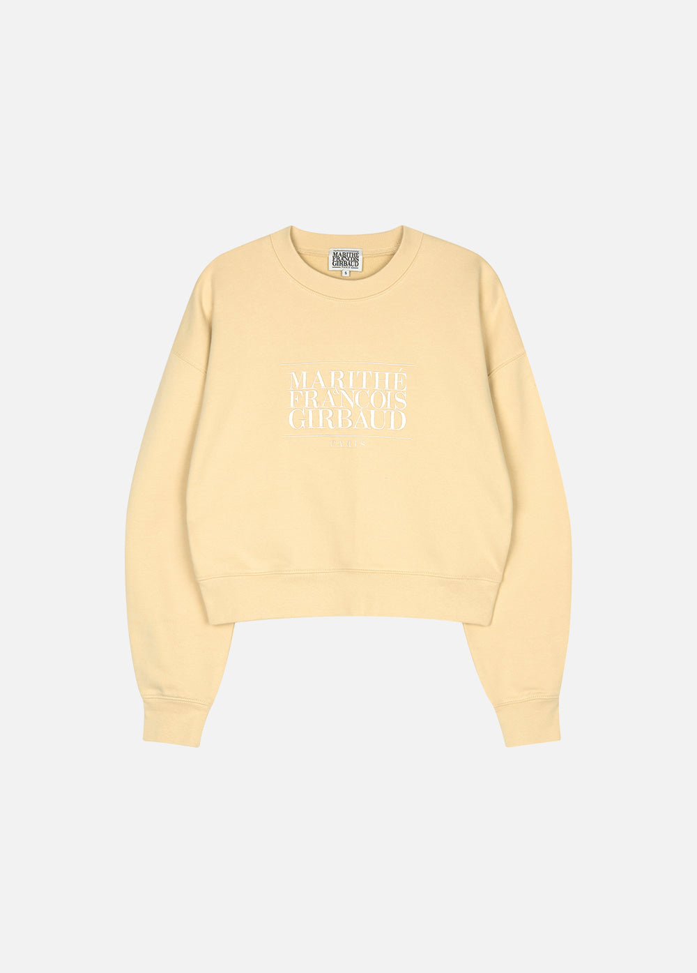 Marithe Francois Girbaud โข W Classic Logo Crop Sweatshirt (Light Yellow)