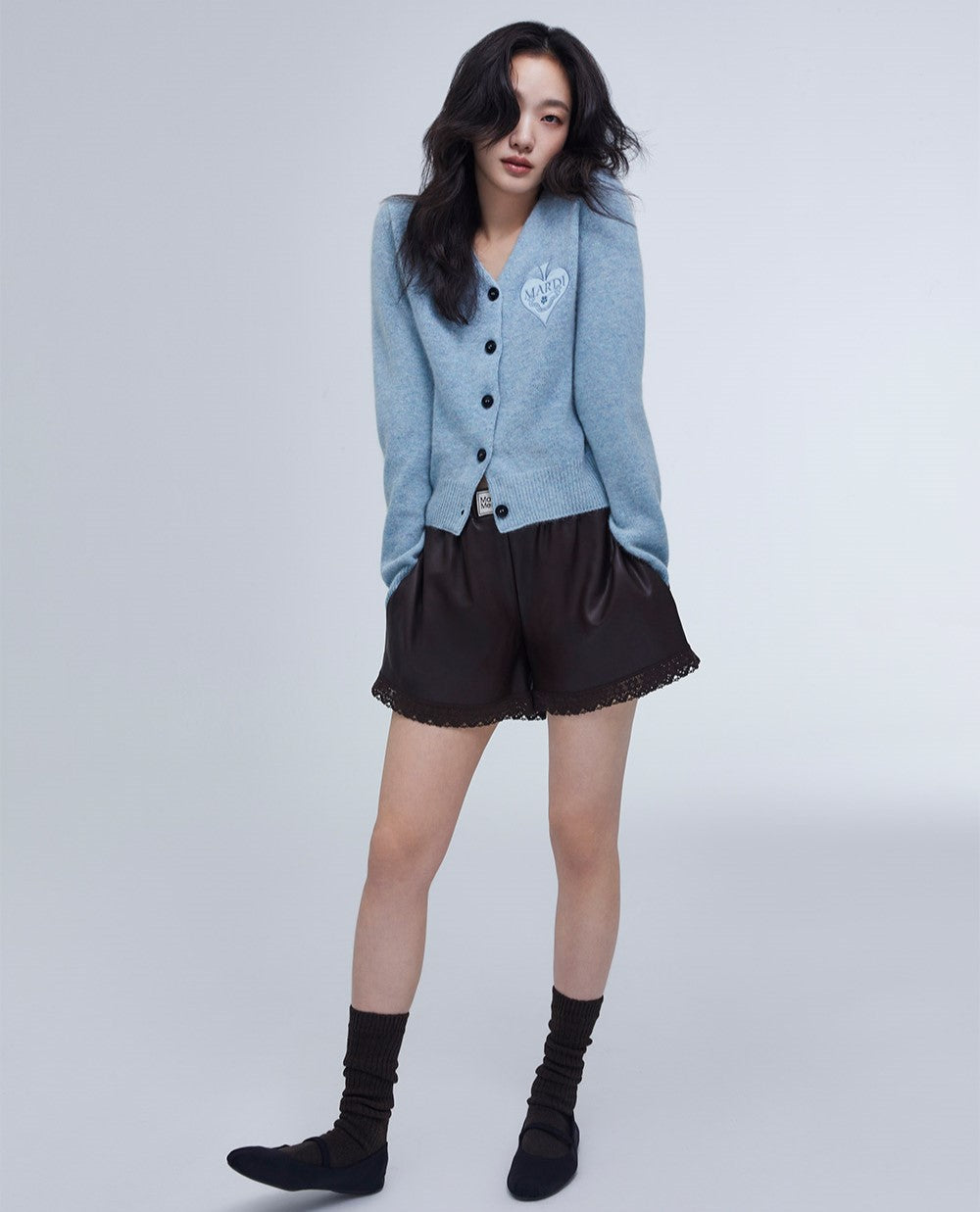 Mardi Mercredi โข Raccon Blended Cardigan V Neck Spade (Mint)