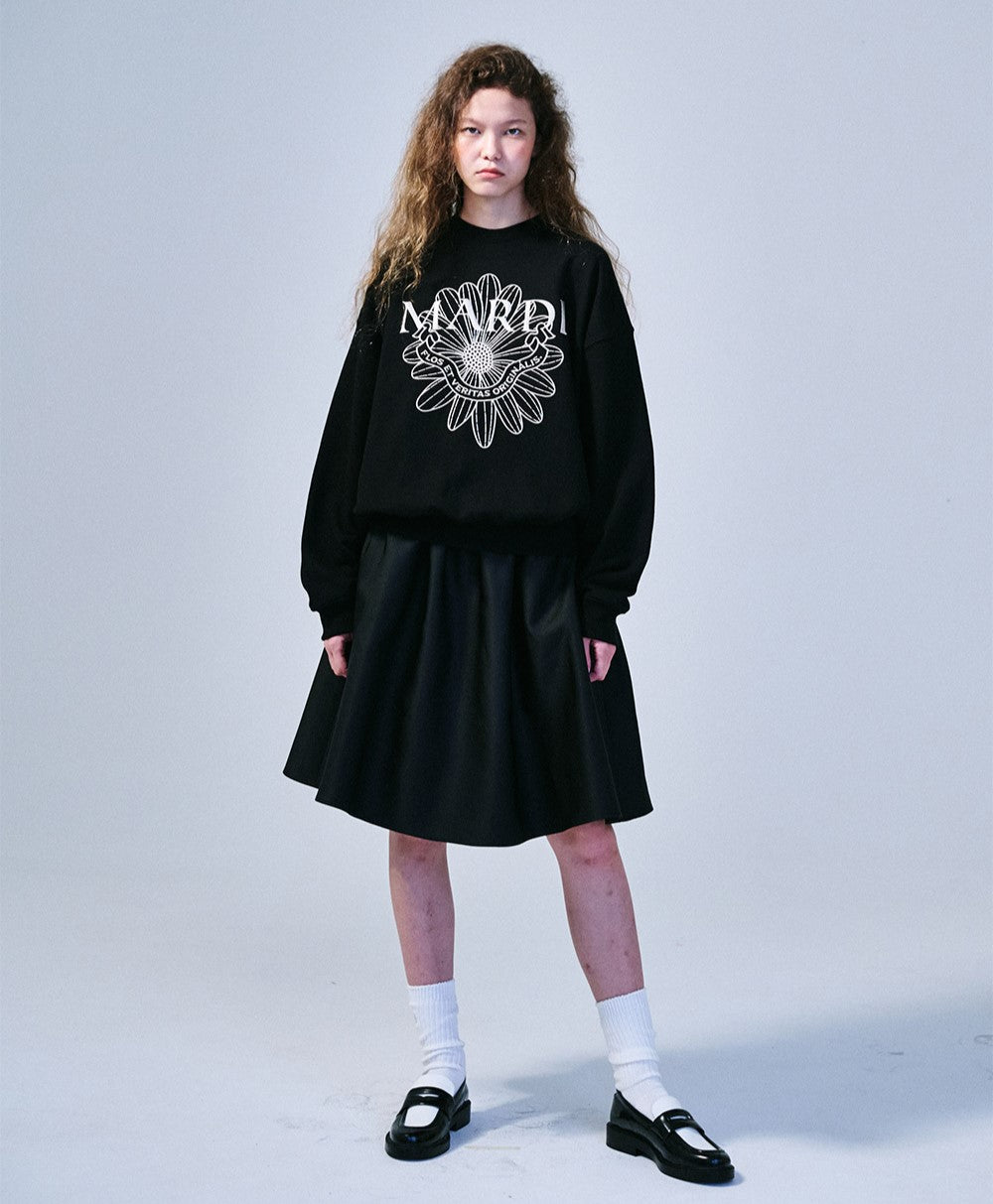 Mardi Mercredi โข Sweatshirt FlowerMardi Alumni Needlework (Black Ivory)