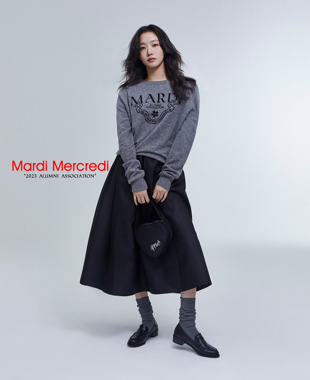 Mardi Mercredi โข Cashmere Crew Neck Alumni Classique (Grey Black)