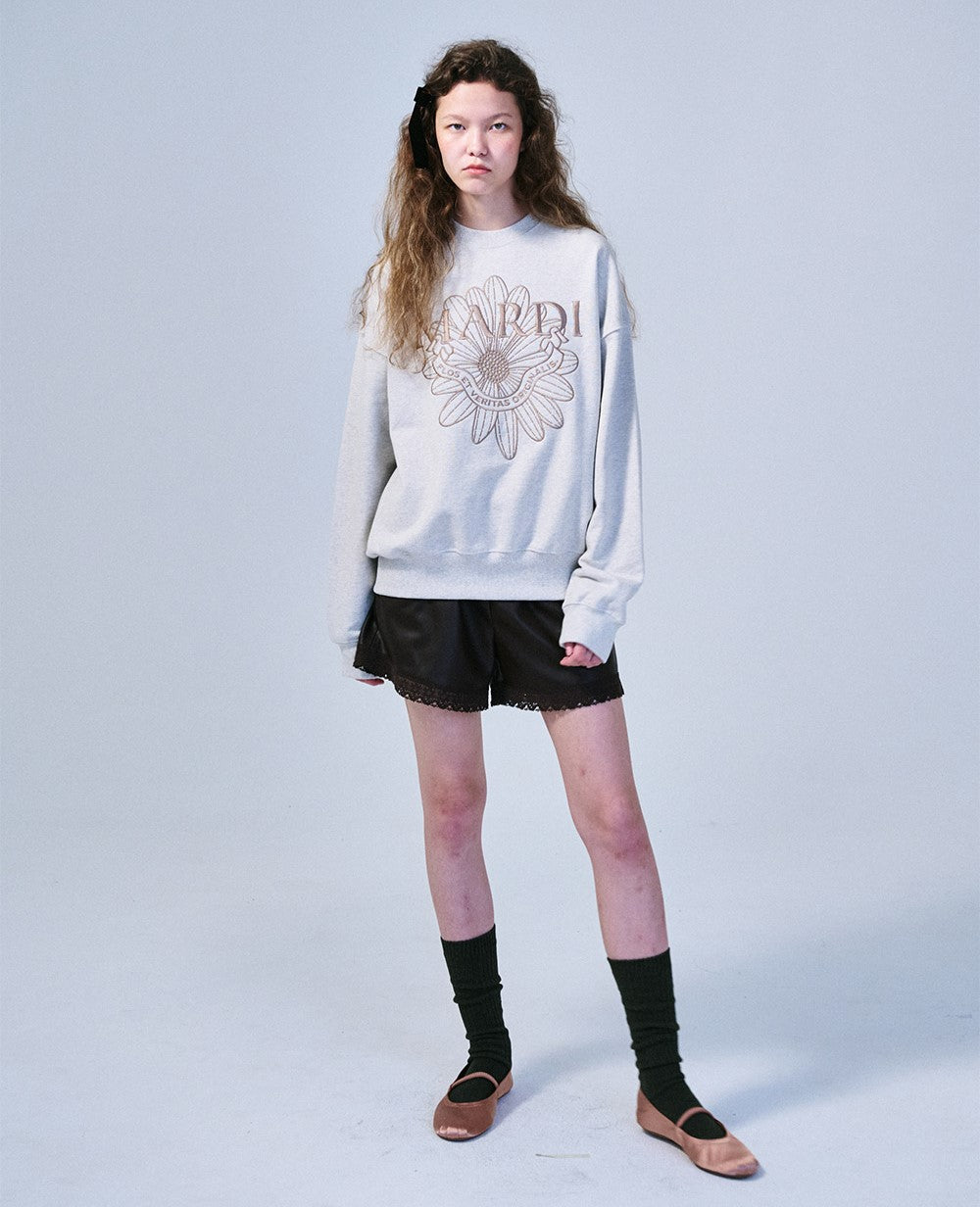 Mardi Mercredi โข Sweatshirt FlowerMardi Alumni Needlework (Oatmeal Taupe)