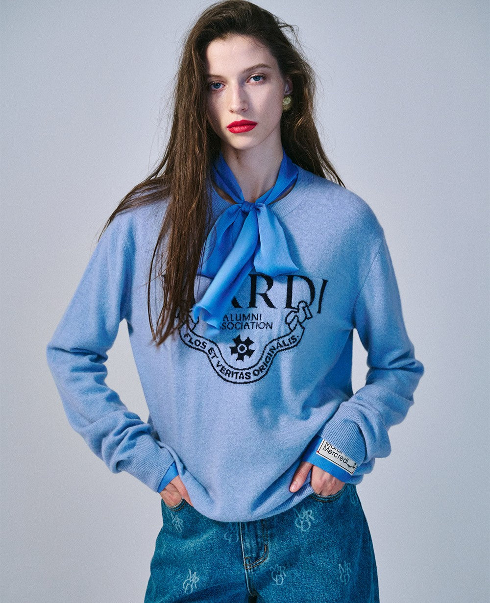 Mardi Mercredi โข Cashmere Crew Neck Alumni Classique (Sky Navy)