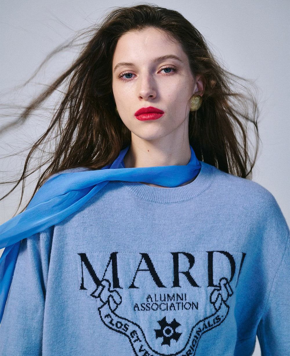 Mardi Mercredi โข Cashmere Crew Neck Alumni Classique (Sky Navy)