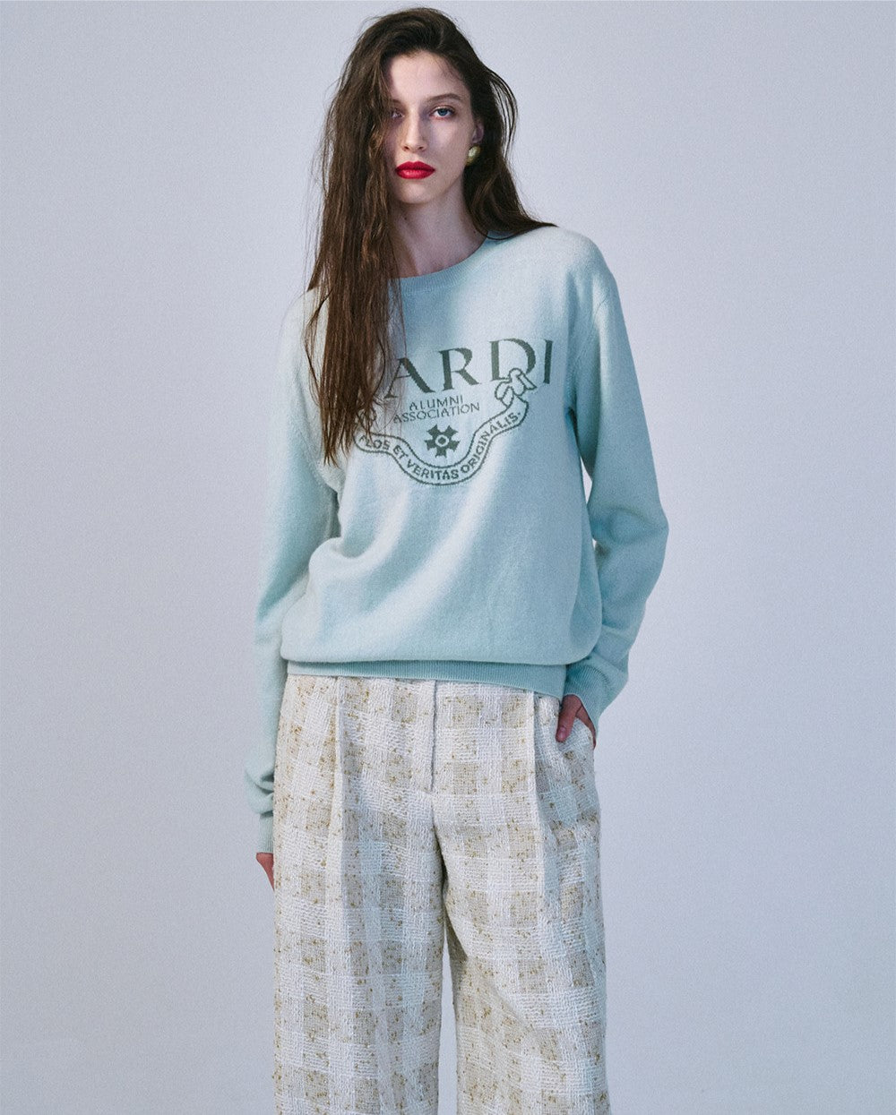 Mardi Mercredi โข Cashmere Crew Neck Alumni Classique (Mint Green)