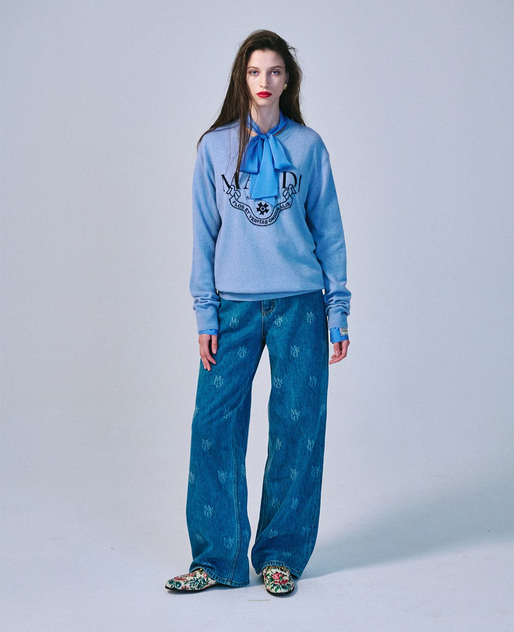 Mardi Mercredi โข Cashmere Crew Neck Alumni Classique (Sky Navy)