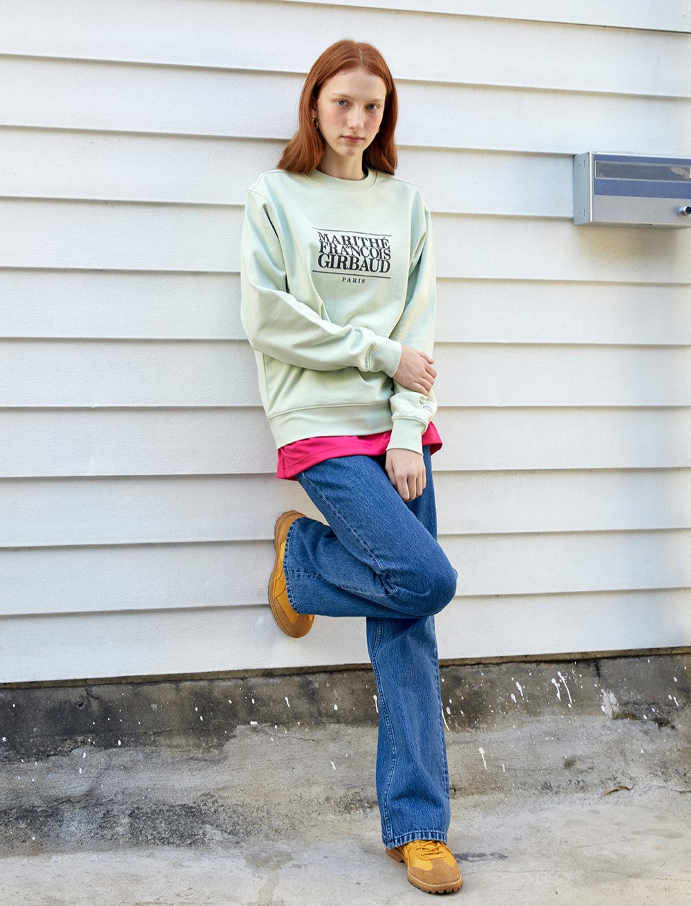 Marithe Francois Girbaud โข Classic Logo Sweatshirt (Light Green)