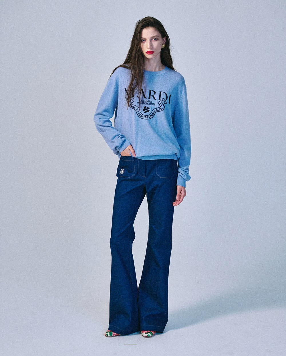 Mardi Mercredi โข Cashmere Crew Neck Alumni Classique (Sky Navy)