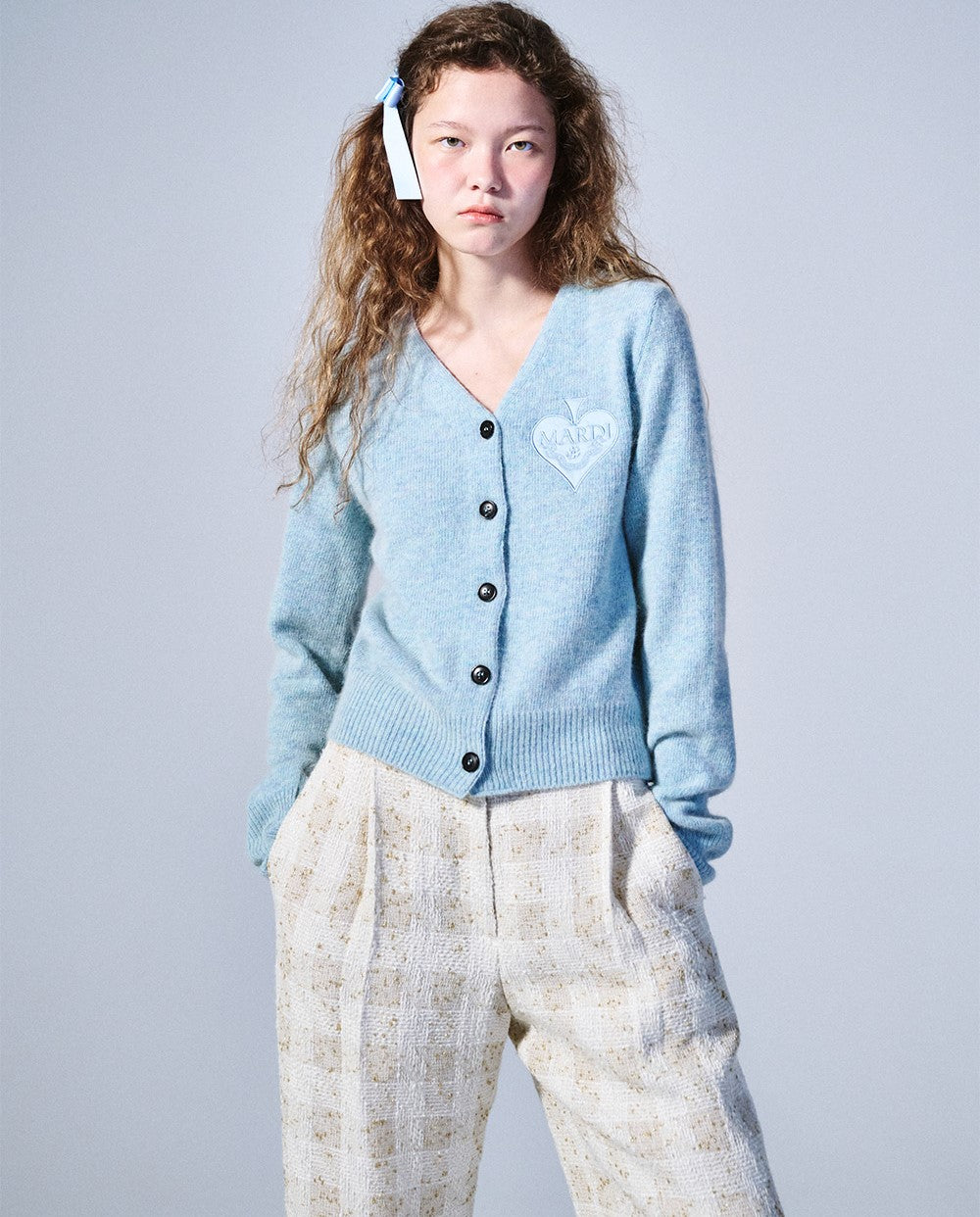 Mardi Mercredi โข Raccon Blended Cardigan V Neck Spade (Mint)