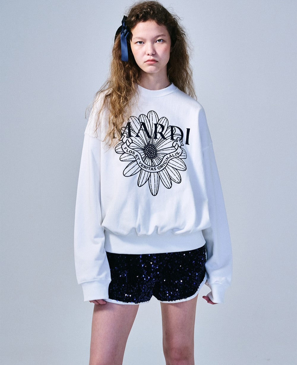Mardi Mercredi โข Sweatshirt FlowerMardi Alumni Needlework (White Navy)