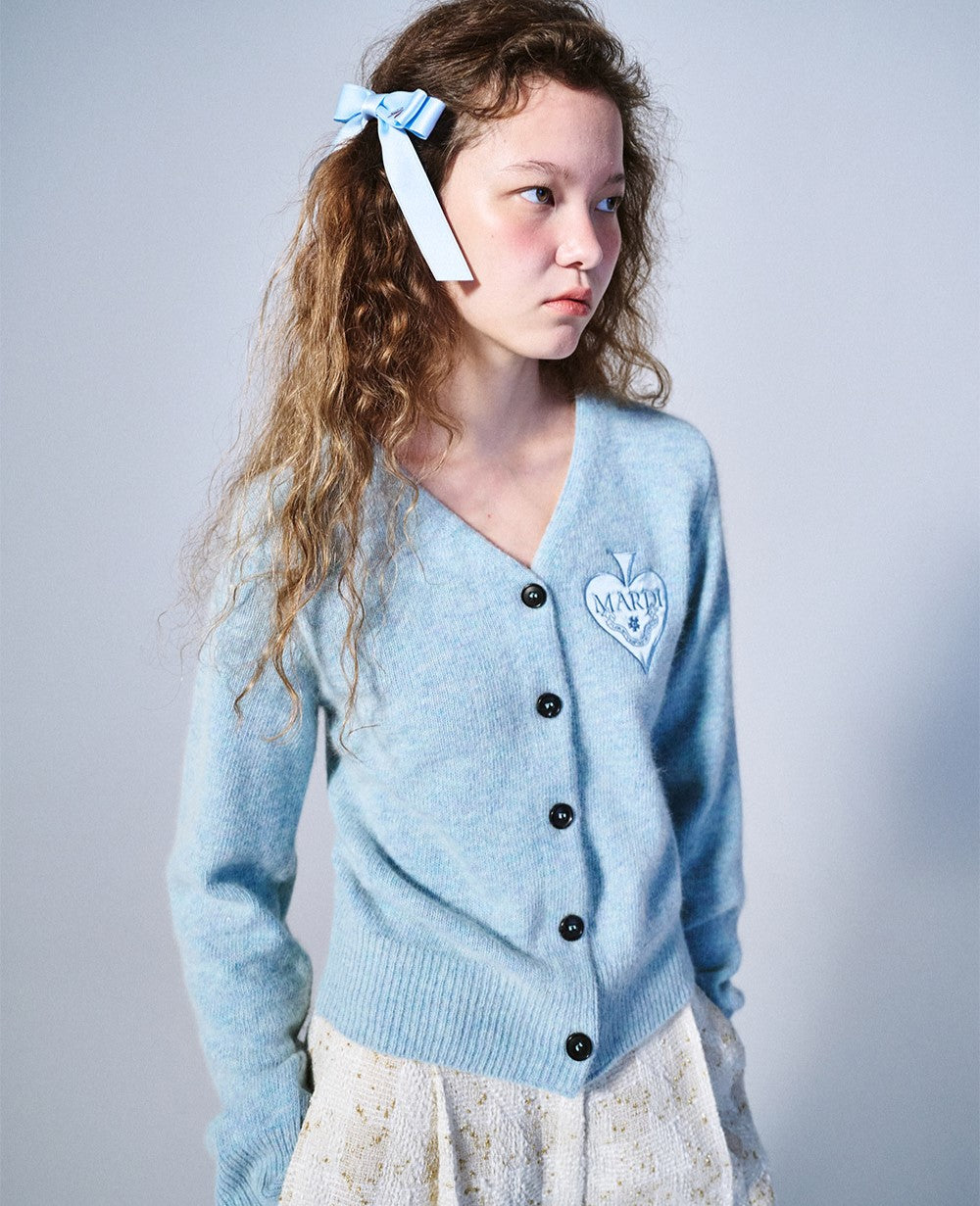 Mardi Mercredi โข Raccon Blended Cardigan V Neck Spade (Mint)