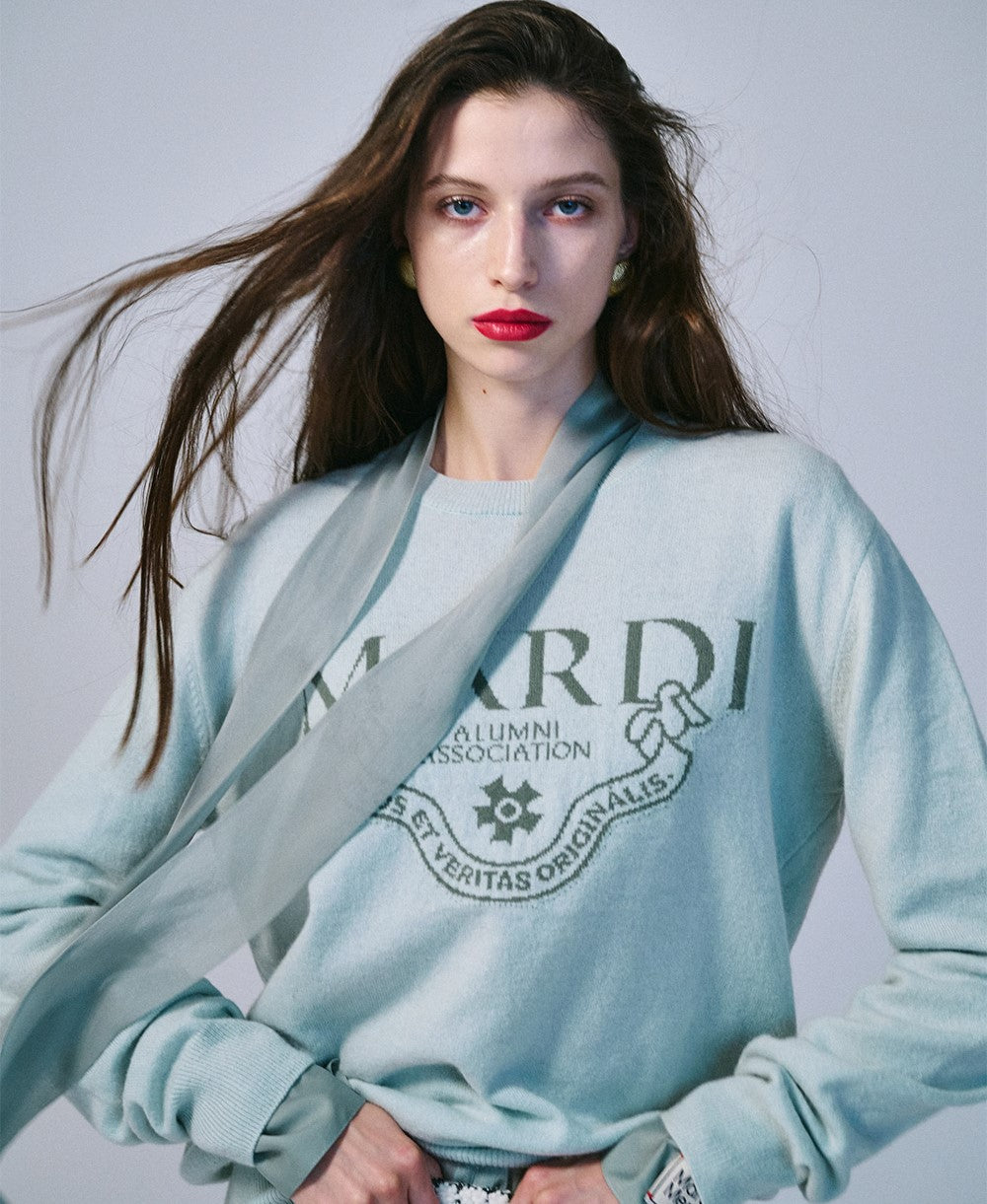 Mardi Mercredi โข Cashmere Crew Neck Alumni Classique (Mint Green)