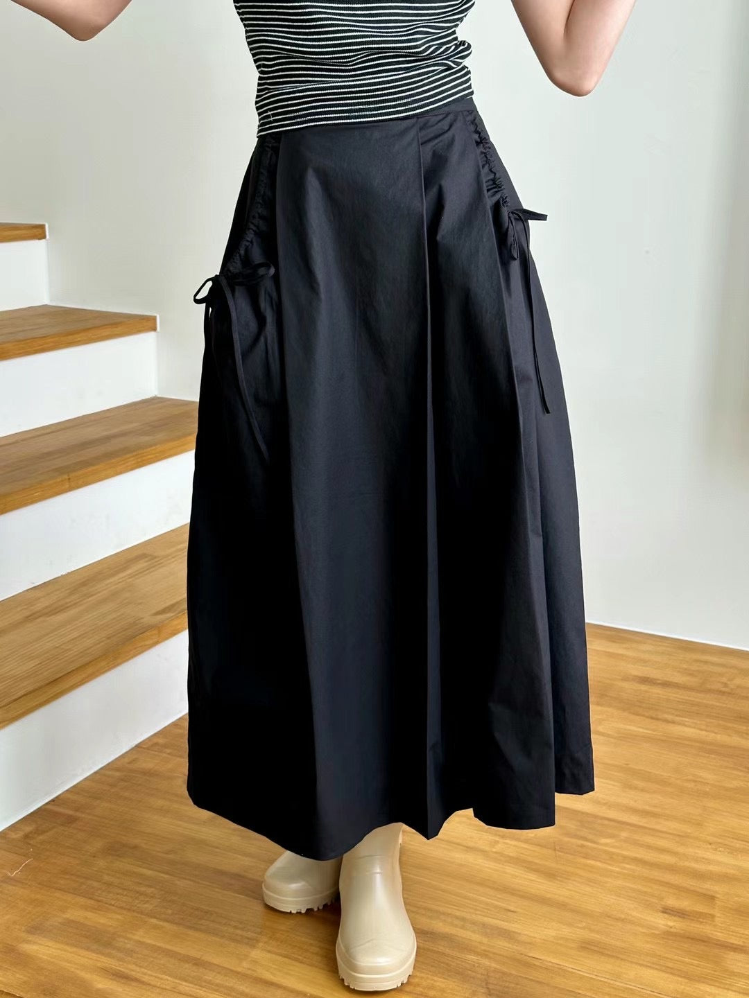 Ribbon Pockets Midi Skirt | Balletcore