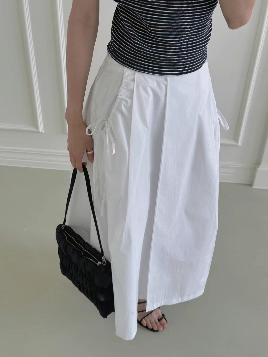 Ribbon Pockets Midi Skirt | Balletcore