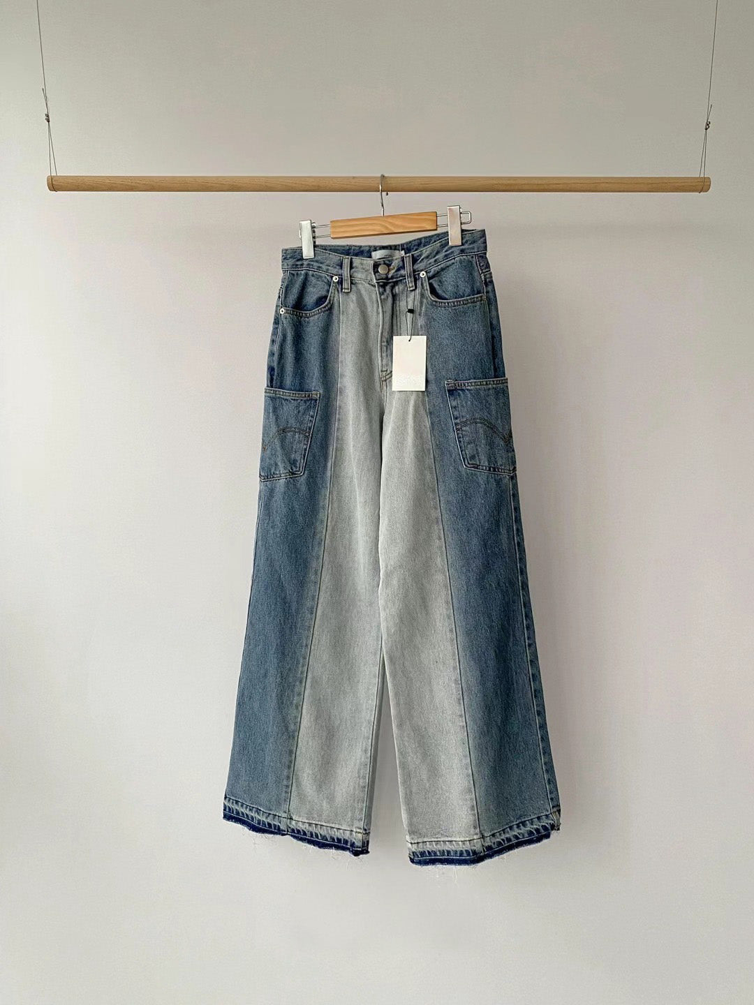 Patchwork Cargo Denim Pants | Loose Cut | Multi-Pockets