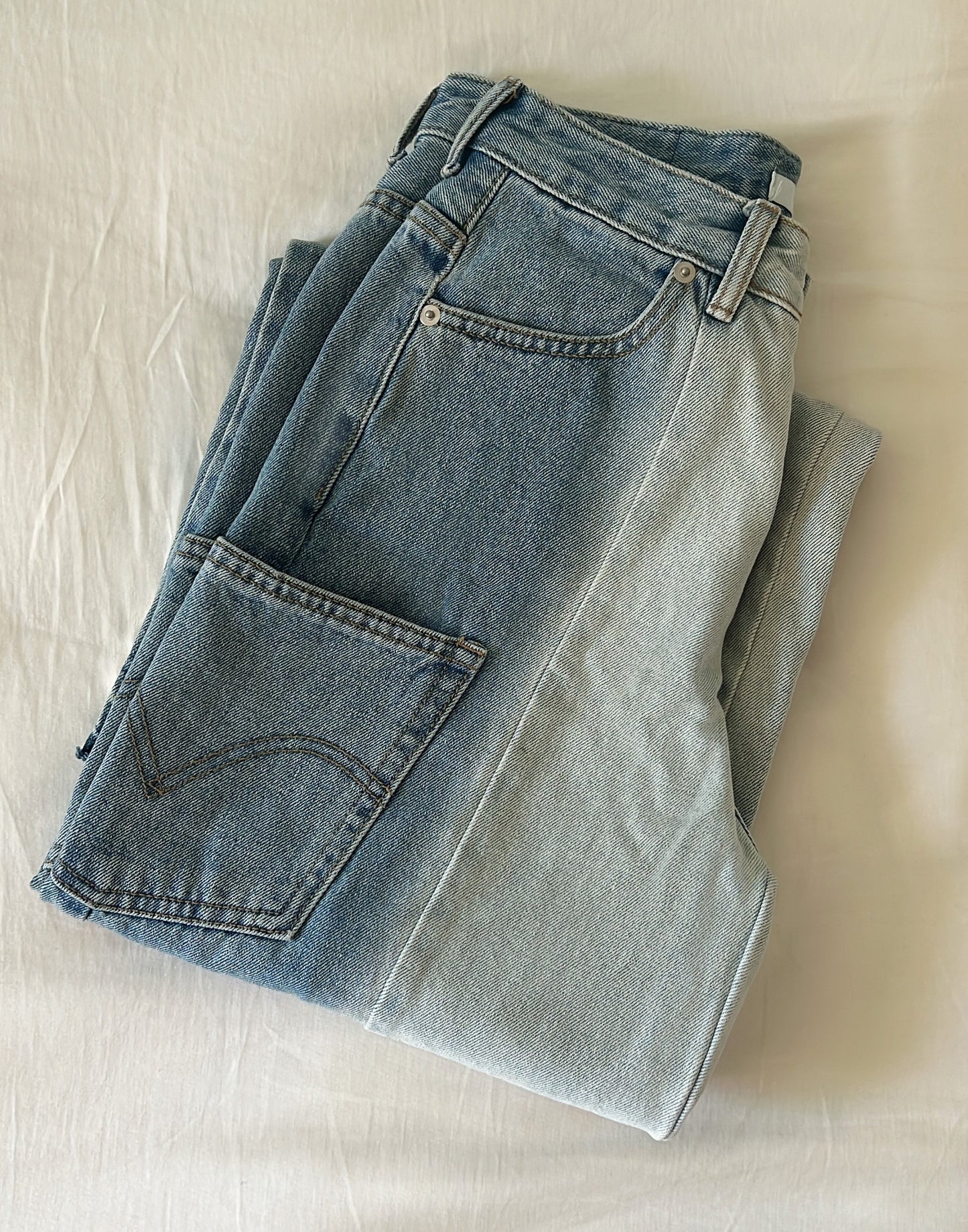 Patchwork Cargo Denim Pants | Loose Cut | Multi-Pockets
