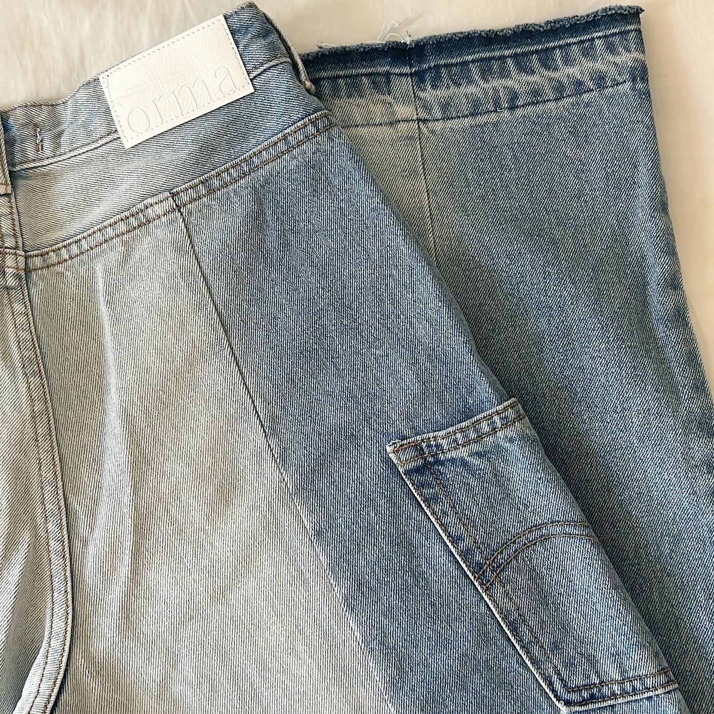 Patchwork Cargo Denim Pants | Loose Cut | Multi-Pockets