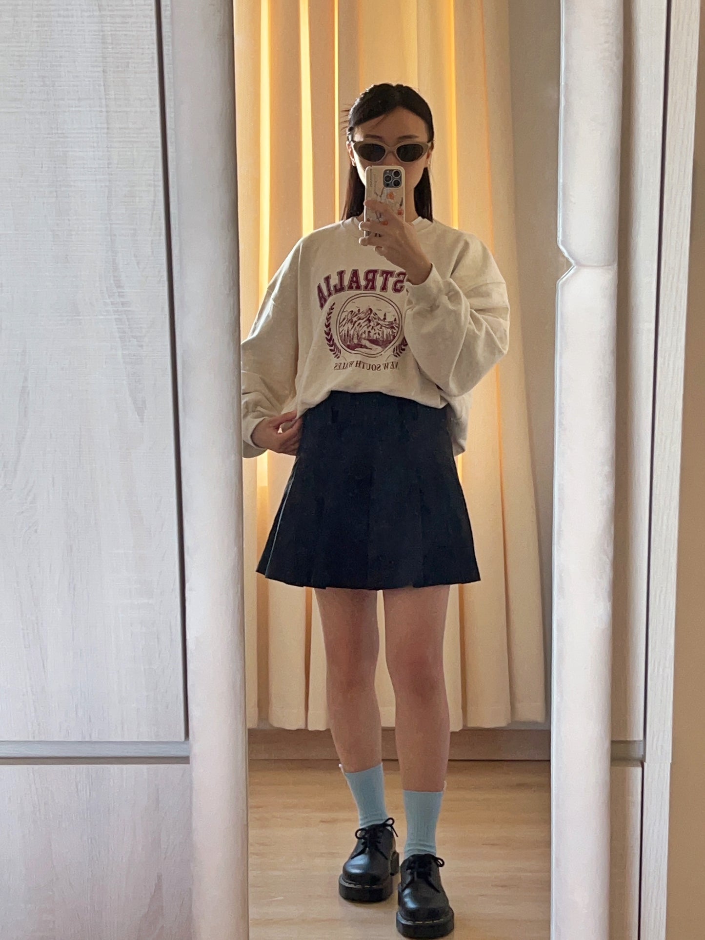 College Sweater | Balloon Sleeves | Vintage Print