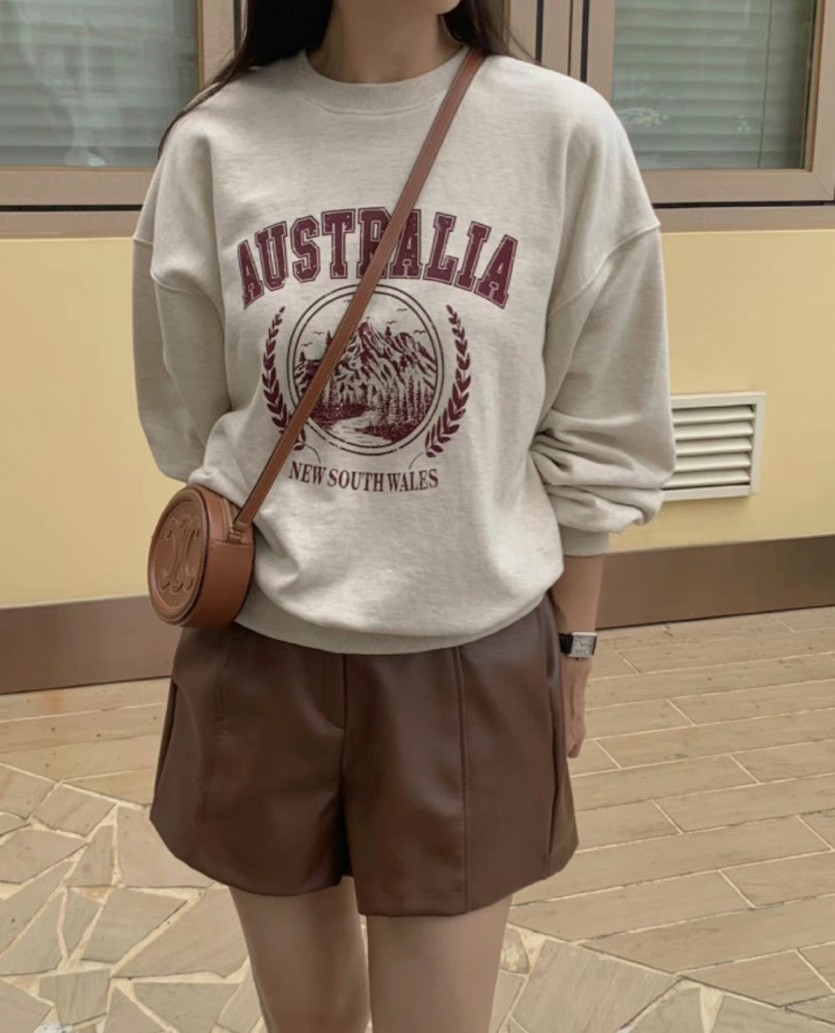 College Sweater | Balloon Sleeves | Vintage Print