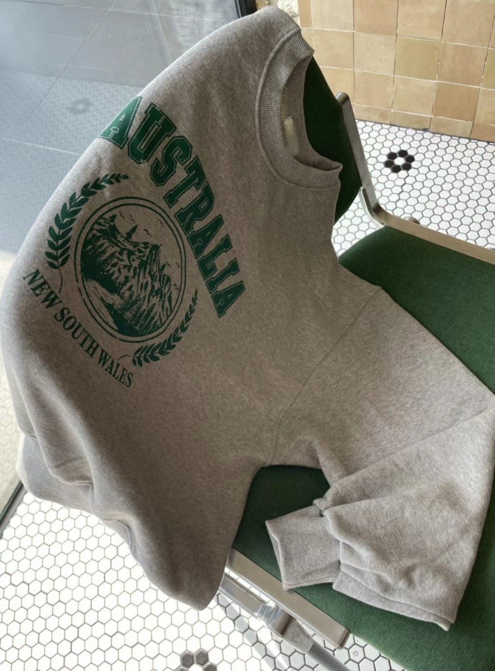 College Sweater | Balloon Sleeves | Vintage Print