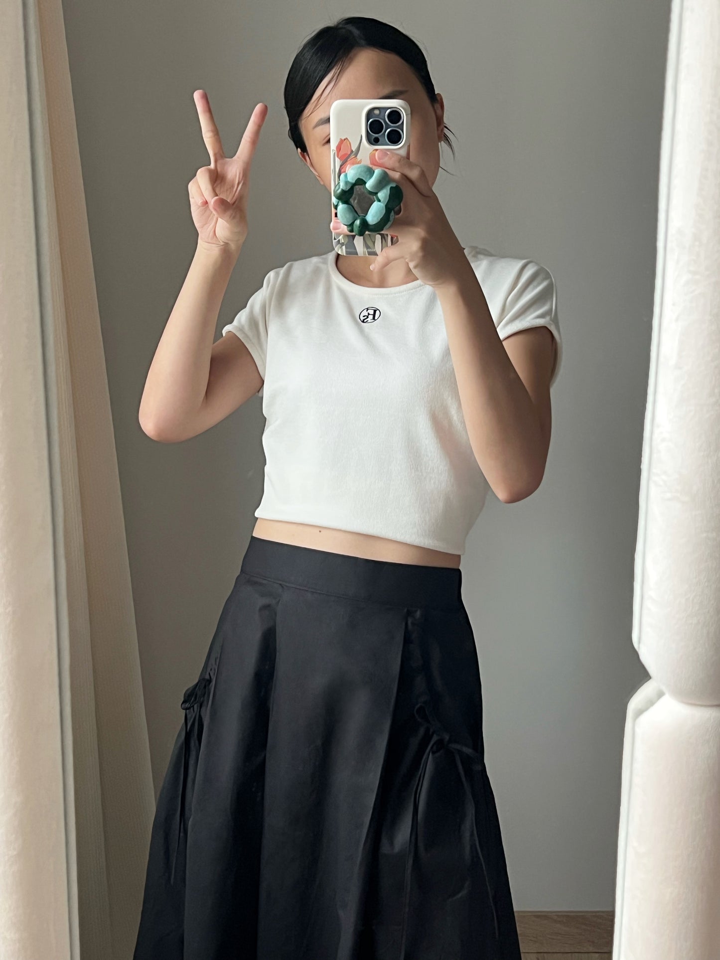 Ribbon Pockets Midi Skirt | Balletcore