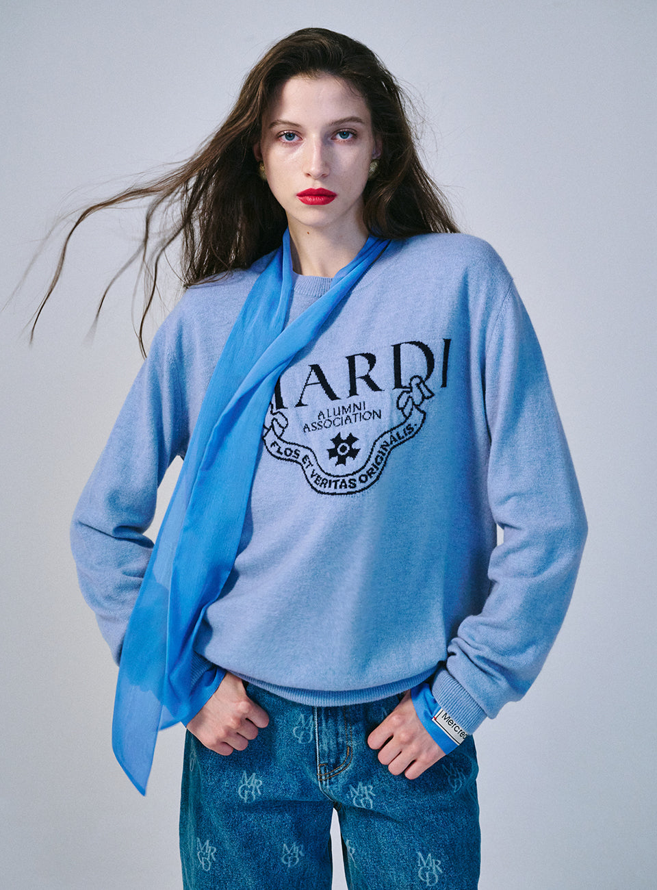 Mardi Mercredi โข Cashmere Crew Neck Alumni Classique (Sky Navy)