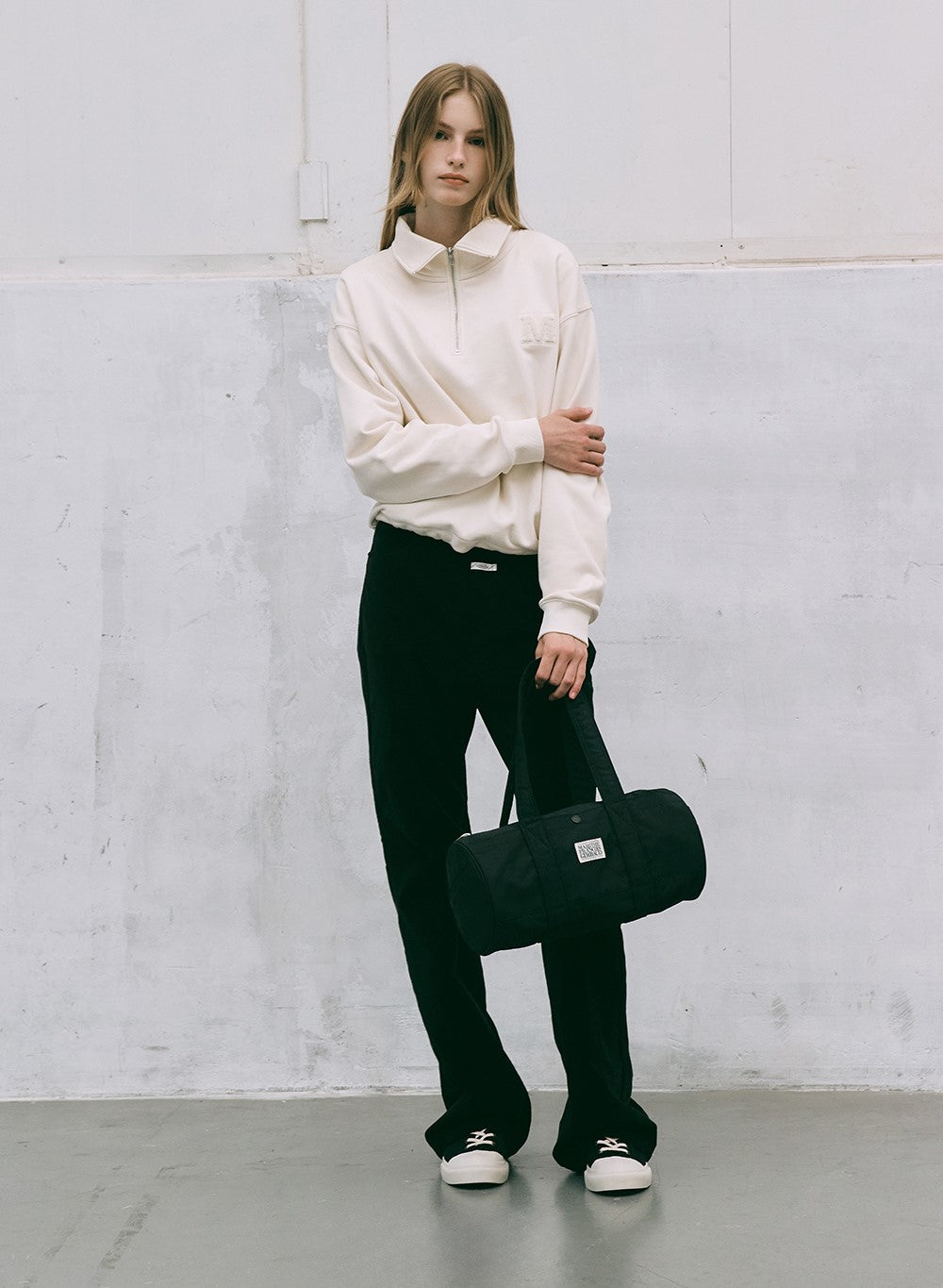 Marithe Francois Girbaud โข Classic Logo Nylon Duffle Bag (Black)