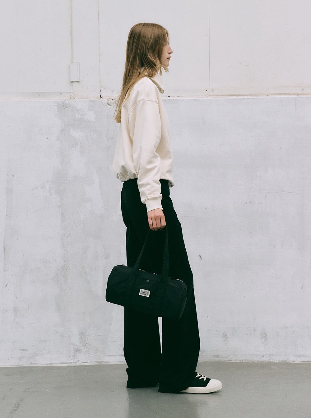 Marithe Francois Girbaud โข Classic Logo Nylon Duffle Bag (Black)