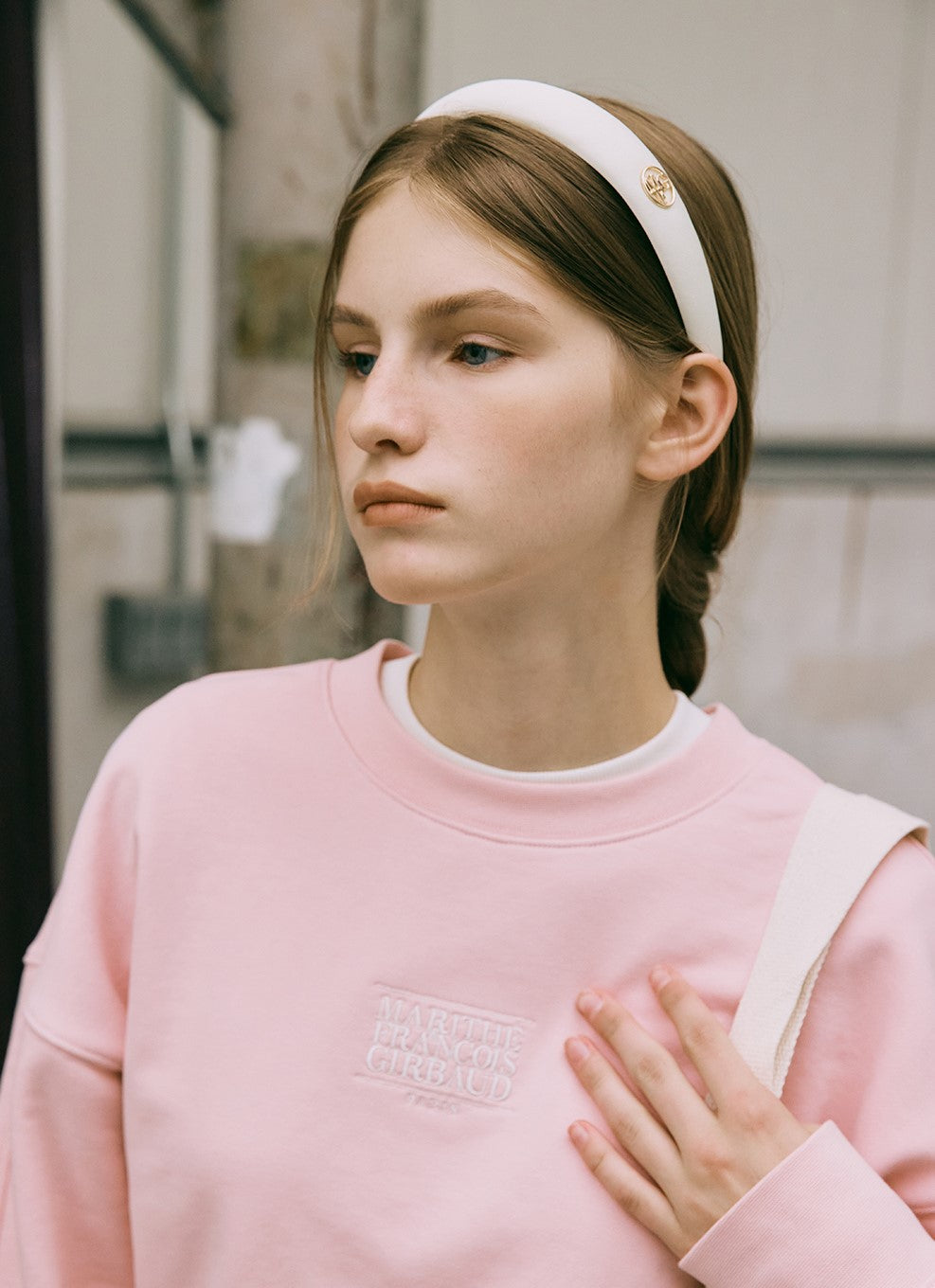 Marithe Francois Girbaud • New Classic Logo Sweatshirt (Baby Pink)