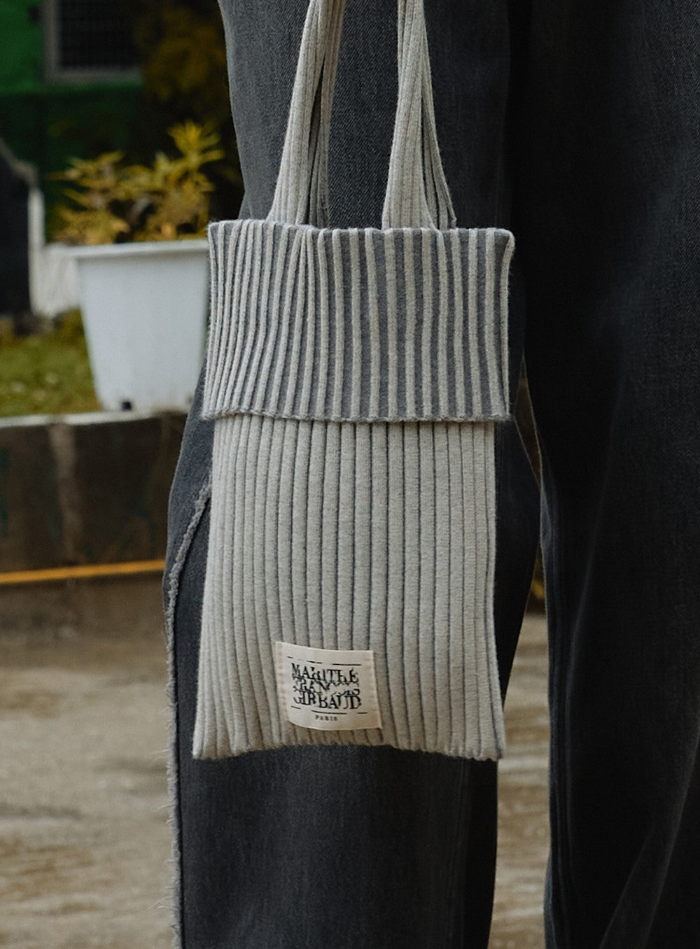 Marithe Francois Girbaud โข Ribbed Knit Tote Bag (Ivory)