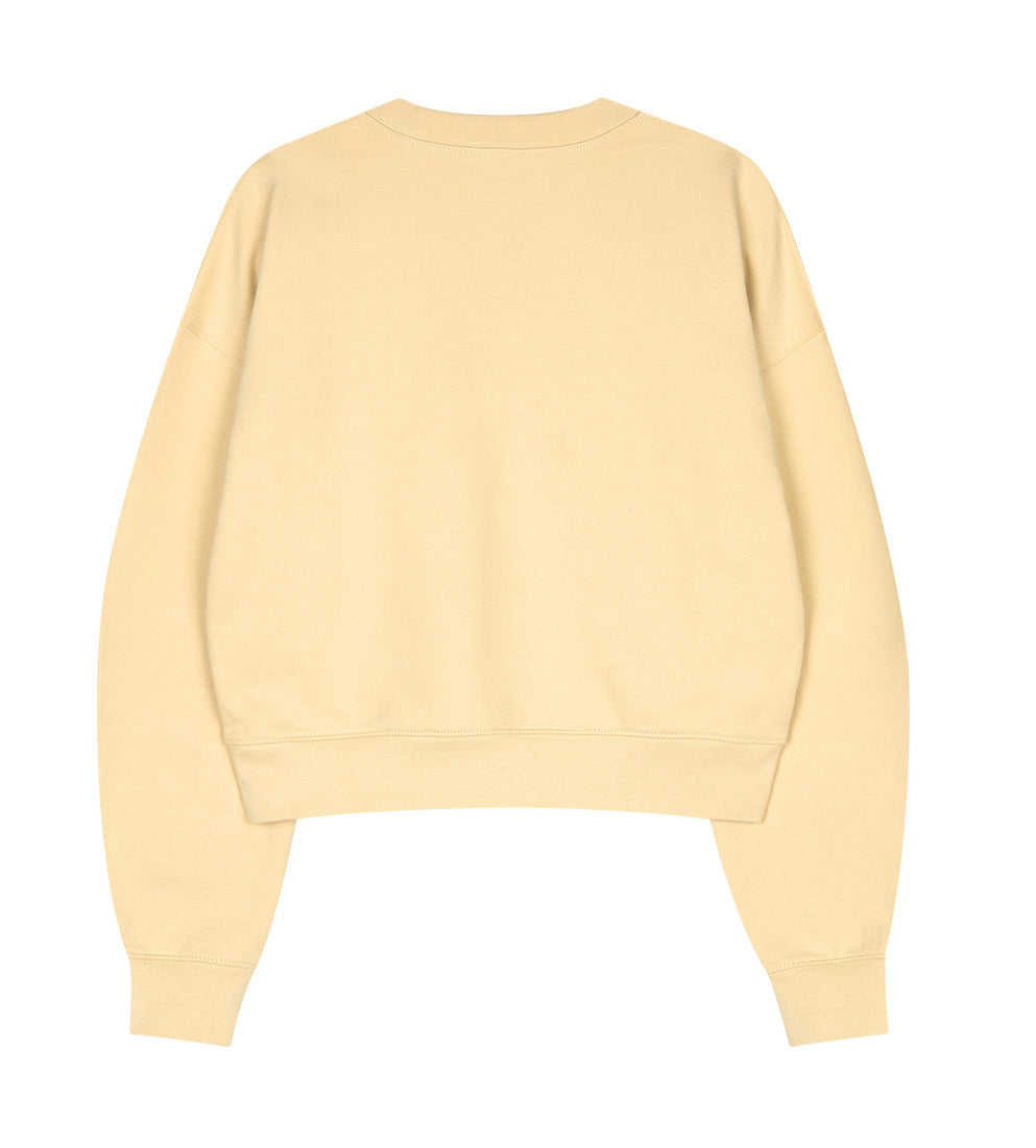 Marithe Francois Girbaud โข W Classic Logo Crop Sweatshirt (Light Yellow)