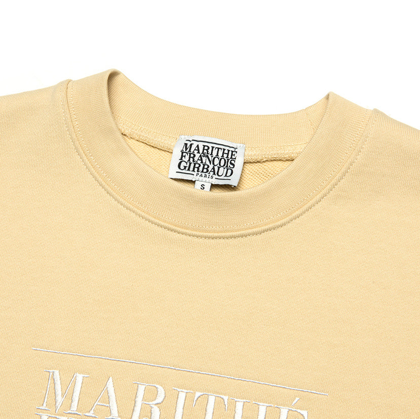 Marithe Francois Girbaud โข W Classic Logo Crop Sweatshirt (Light Yellow)