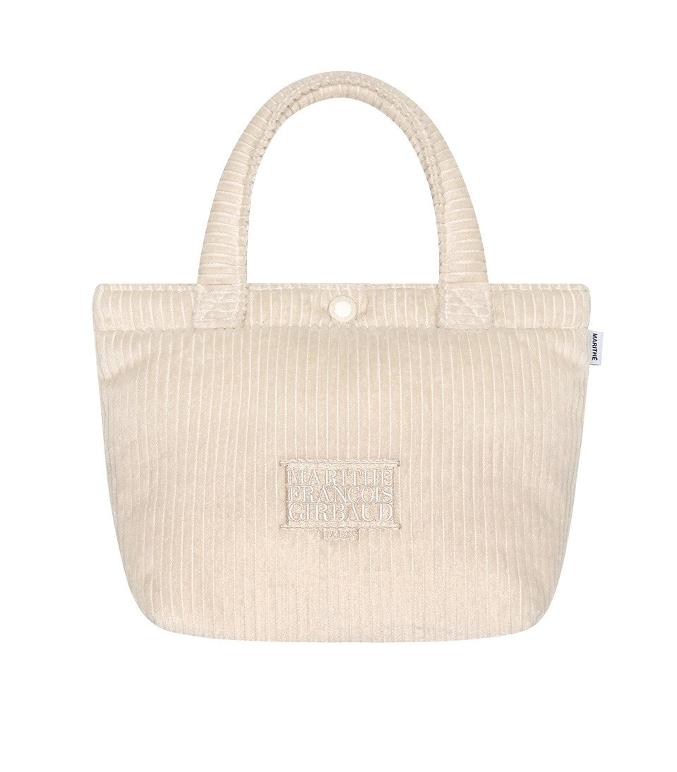 Marithe Francois Girbaud โข Classic Logo Corduroy Mini Bag (Ivory)