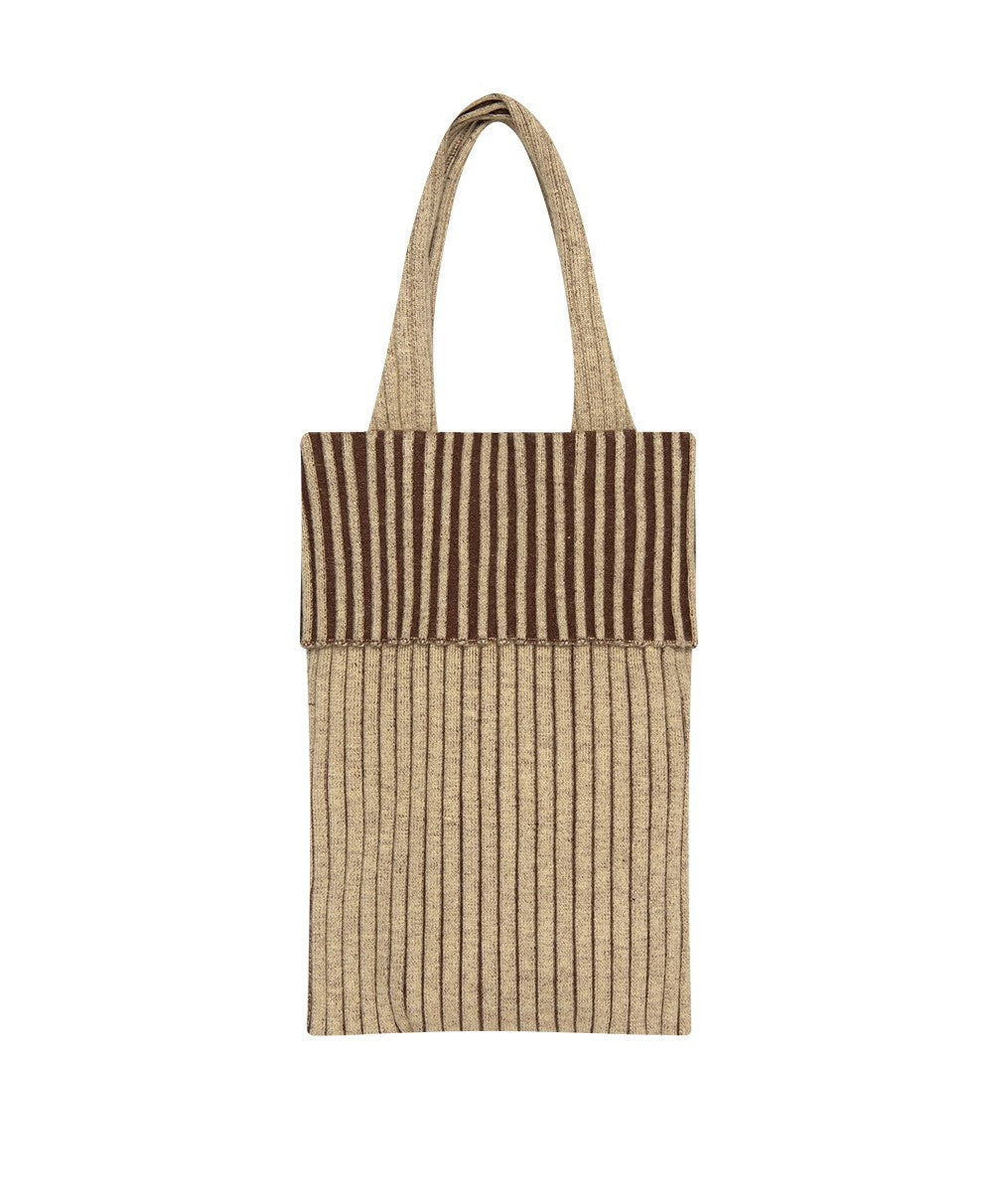 Marithe Francois Girbaud โข Ribbed Knit Tote Bag (Brown)