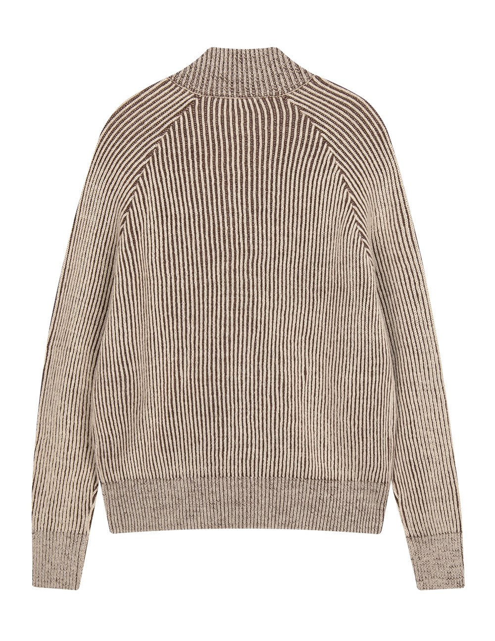 Marithe Francois Girbaud โข Colored Ribbed Zipup Cardigan (Brown)