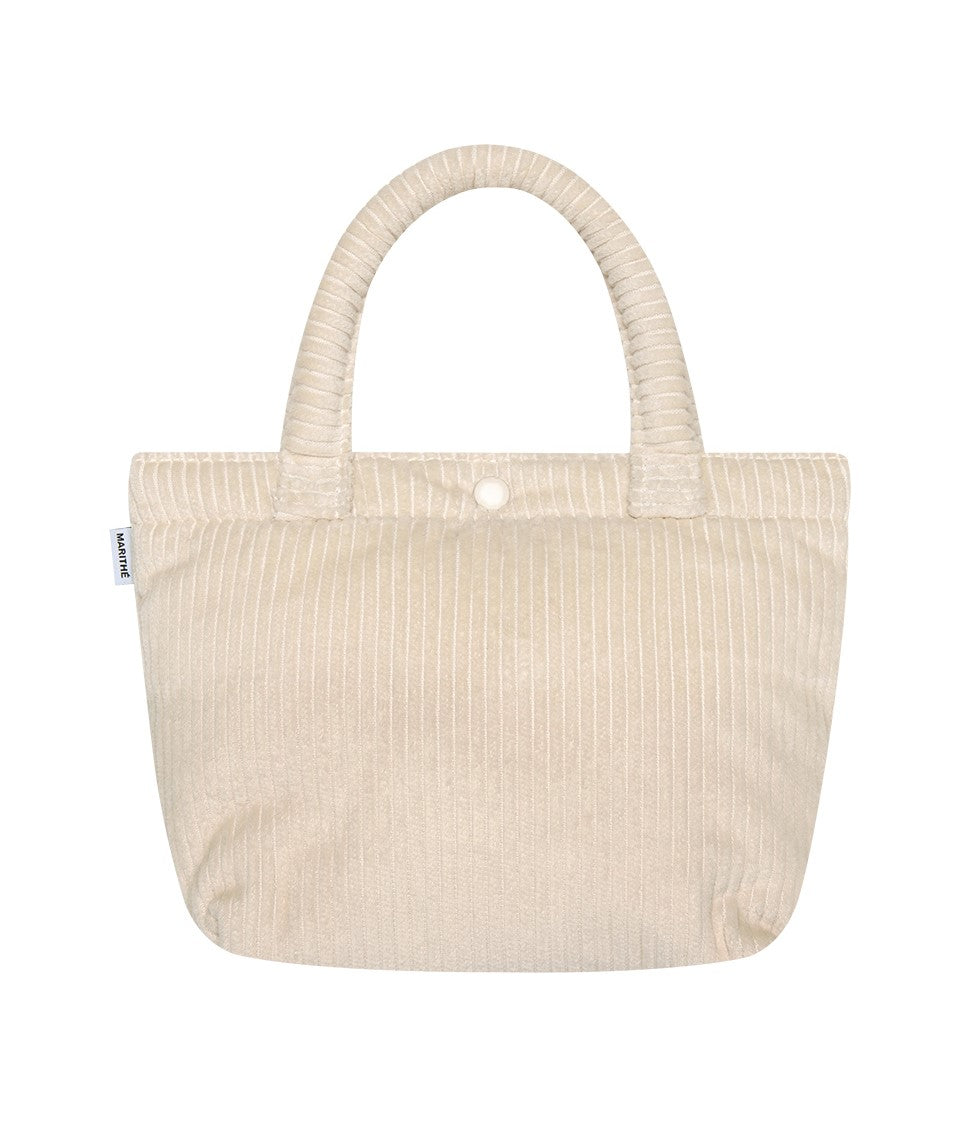Marithe Francois Girbaud โข Classic Logo Corduroy Mini Bag (Ivory)
