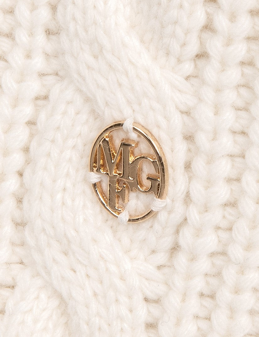 Marithe Francois Girbaud โข W Cable Half Zipup Pullover Knit (Ivory)