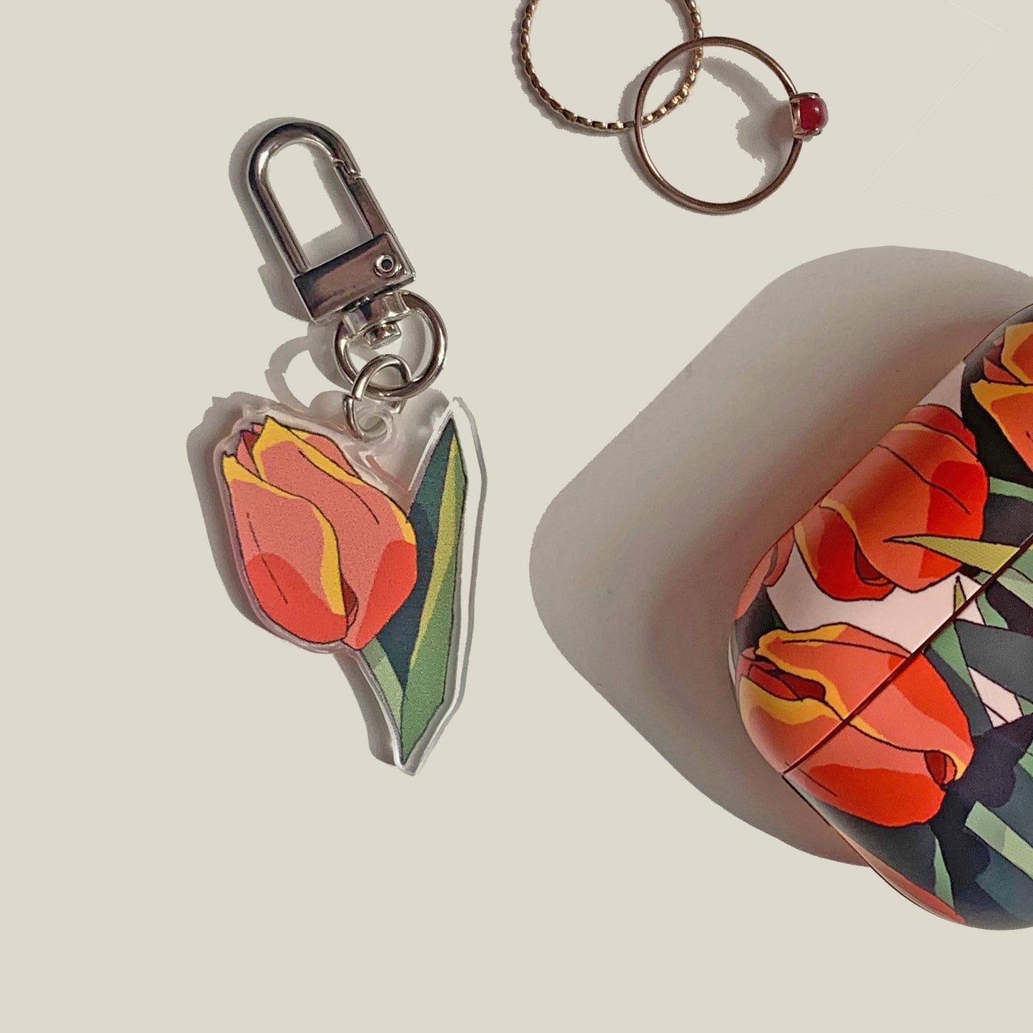 Banasil Shop 手繪芒果鬱金香AirPods Pro Case