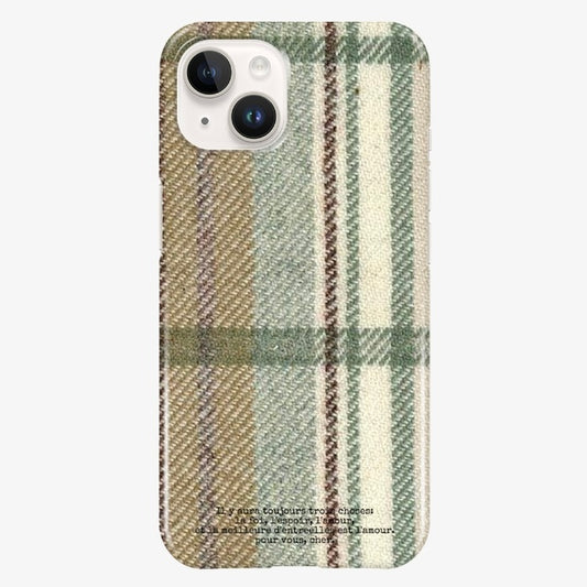 Dear My Muse Cozy Knit Prince of Wales Phone Case (Green)