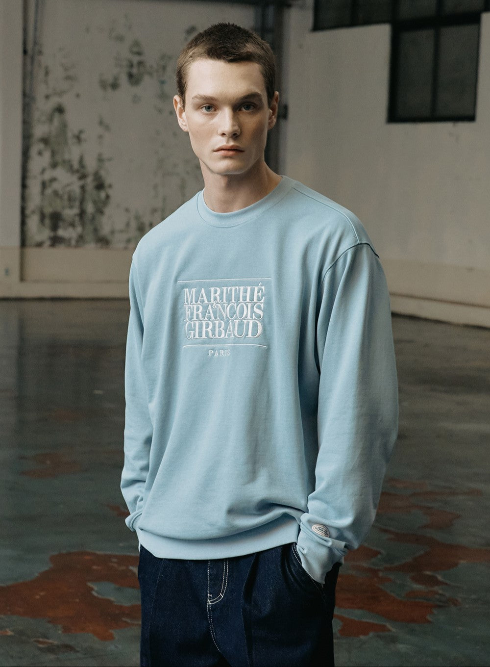 Marithe Francois Girbaud • Classic Logo Embroidery Sweatshirt (Ash Blue)