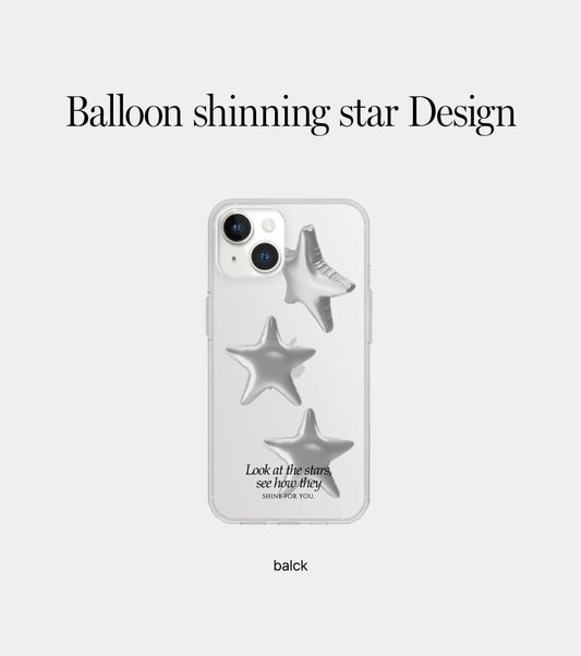 Mademoment Point Object Jelly Case (Balloon Shinning Star Black)