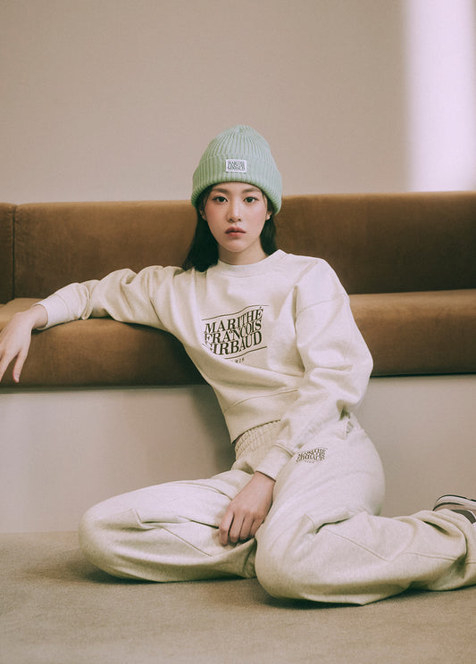 Marithe Francois Girbaud • W Classic Logo Crop Sweatshirt (Oatmeal)