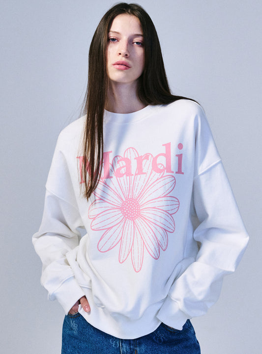 Mardi Mercredi • Sweatshirt FlowerMardi (White Pink)