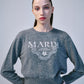 Mardi Mercredi • Cashmere Cropped Crew Neck Alumni Classique (Grey White)