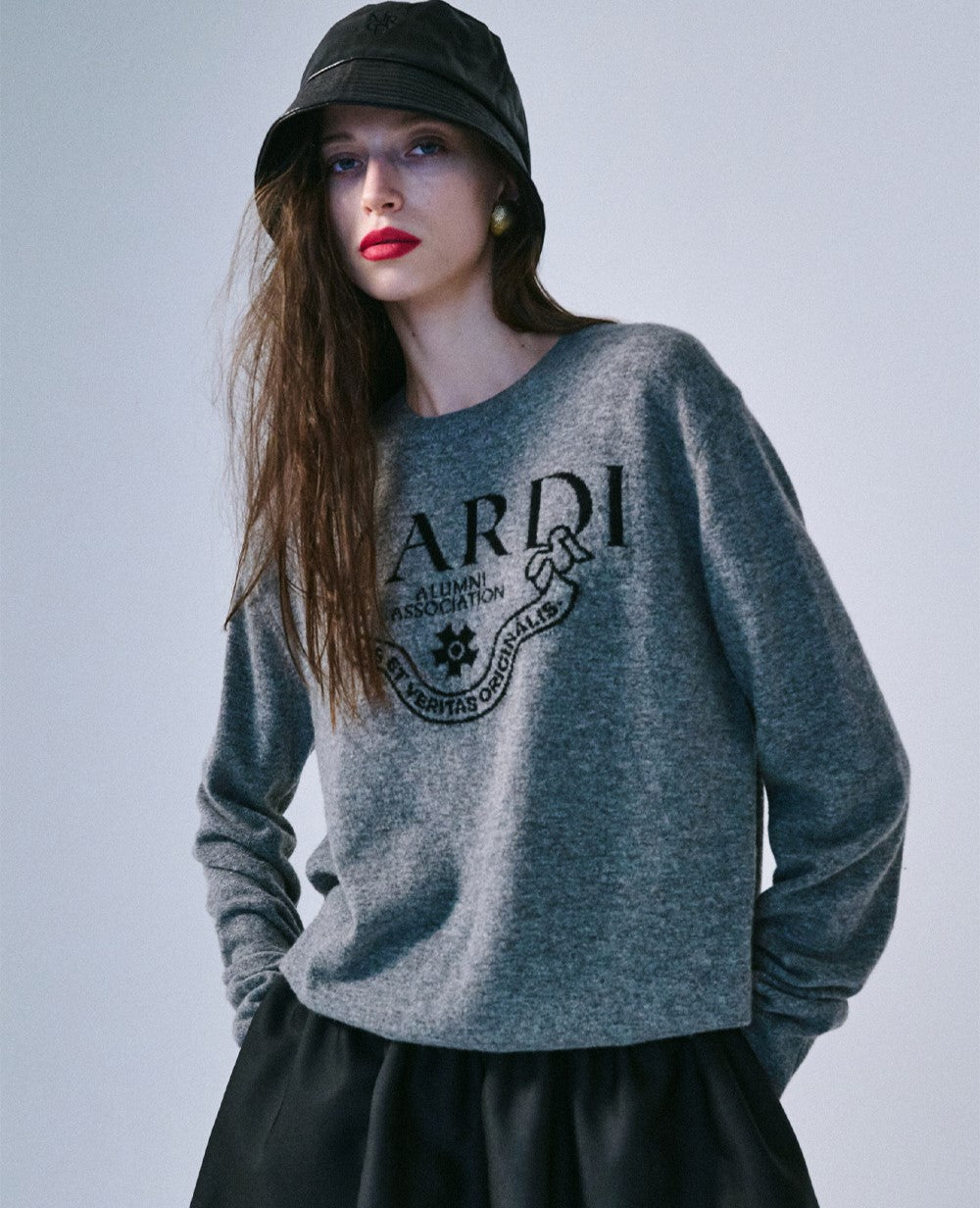 Mardi Mercredi • Cashmere Crew Neck Alumni Classique (Grey Black)