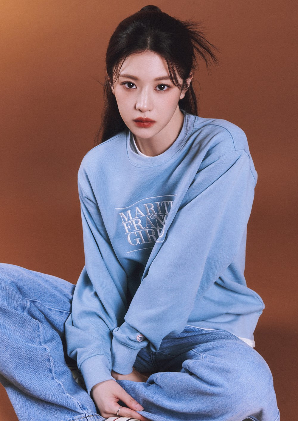 Marithe Francois Girbaud • Classic Logo Embroidery Sweatshirt (Ash Blue)