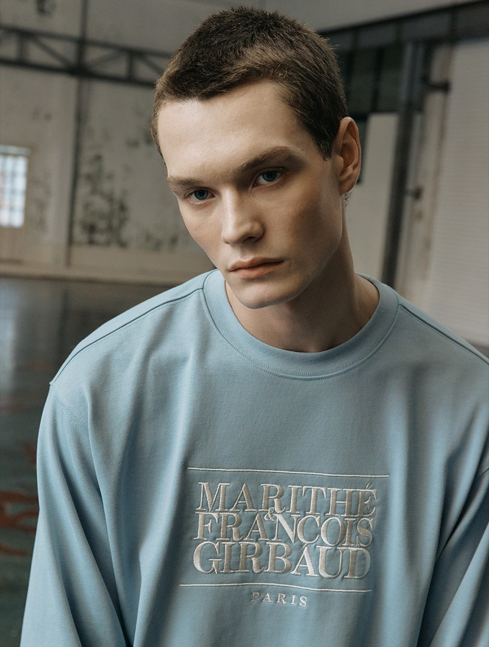 Marithe Francois Girbaud • Classic Logo Embroidery Sweatshirt (Ash Blue)