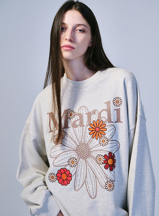 Mardi Mercredi • Sweatshirt FlowerMardi Blossom (Oatmeal Taupe)