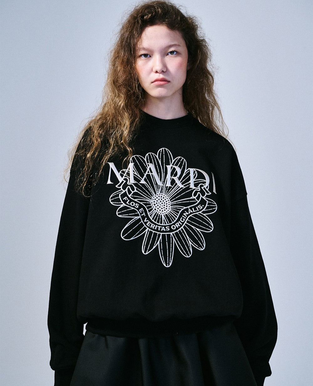 Mardi Mercredi • Sweatshirt FlowerMardi Alumni Needlework (Black Ivory)