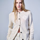 Mardi Mercredi • Raccoon Blended Cardigan Round Neck Spade (Ivory)